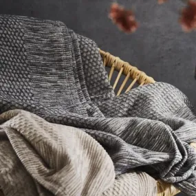 Grey Reversible Organic Cotton Throw