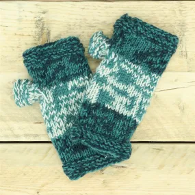 Hand Knitted Wool Arm Warmer - SD Teal