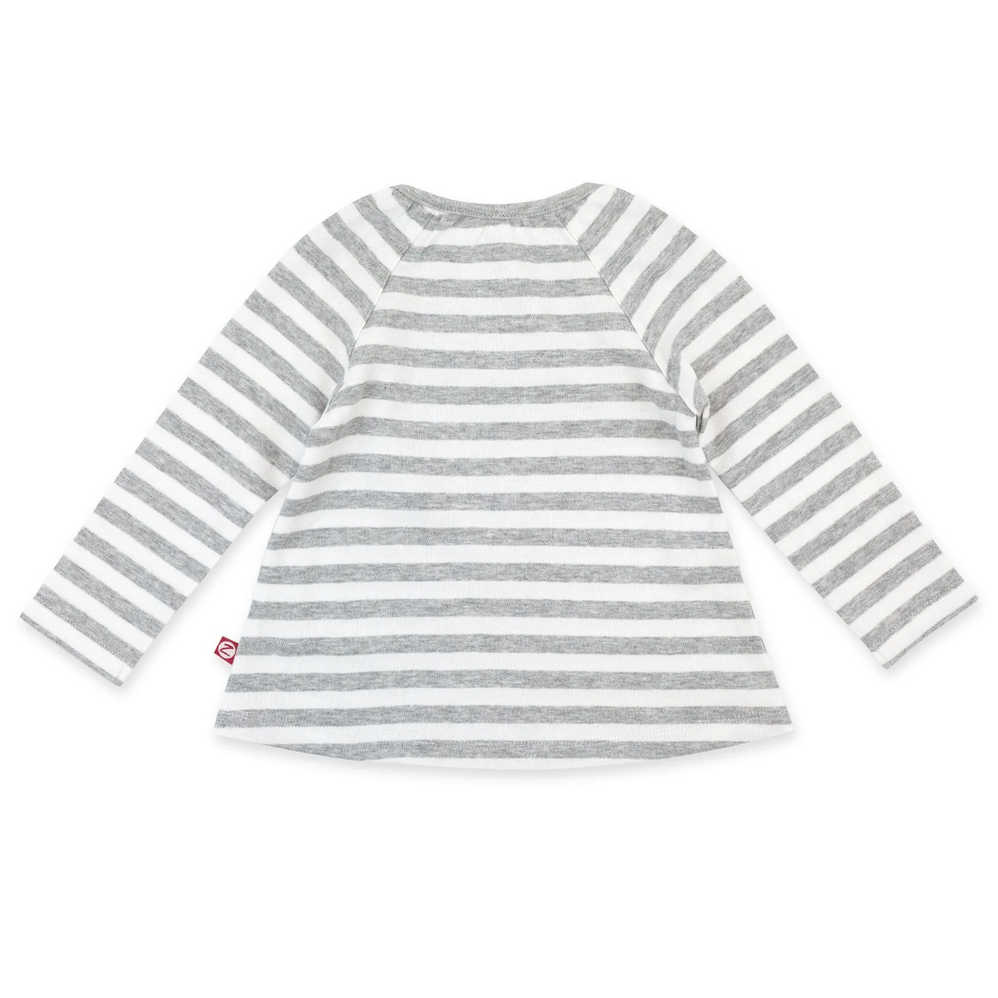 Heather Stripe Organic Cotton Long Sleeve Peasant Top