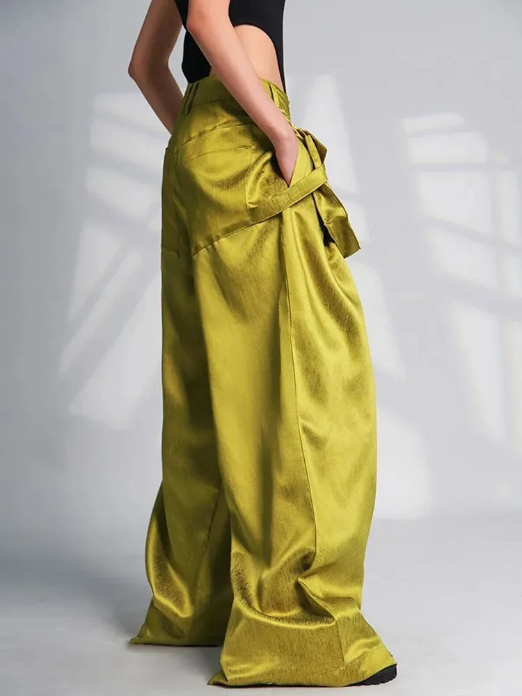 HEYFANCYSTYLE Elegant Wide Leg Pants with Oversized Pockets