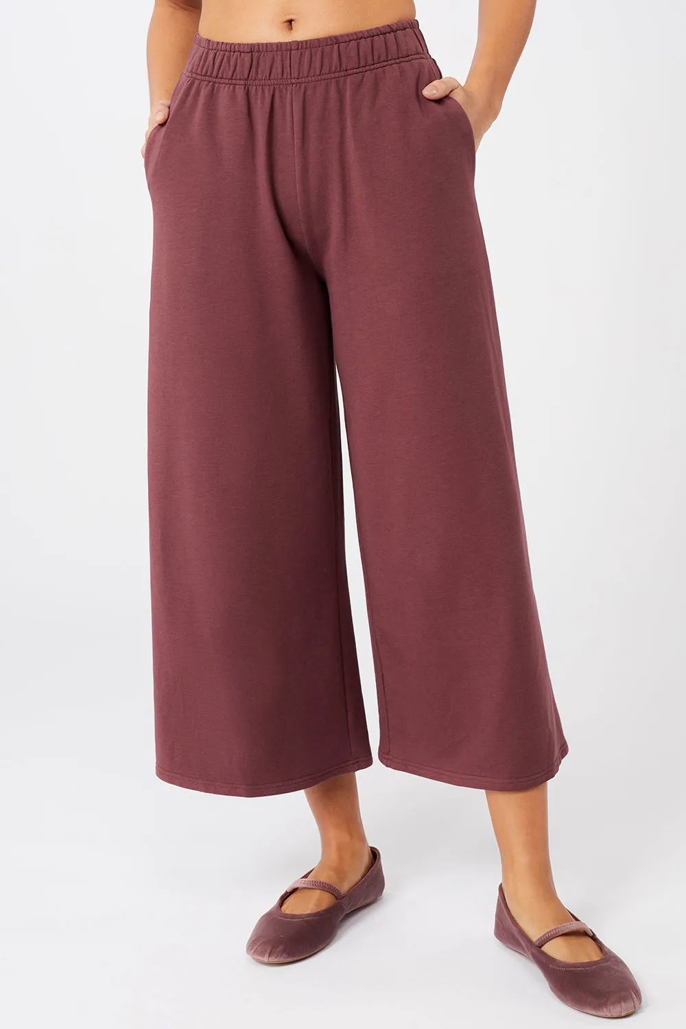 Holistic Wrap   Wild Leg Pants Cropped Ruby