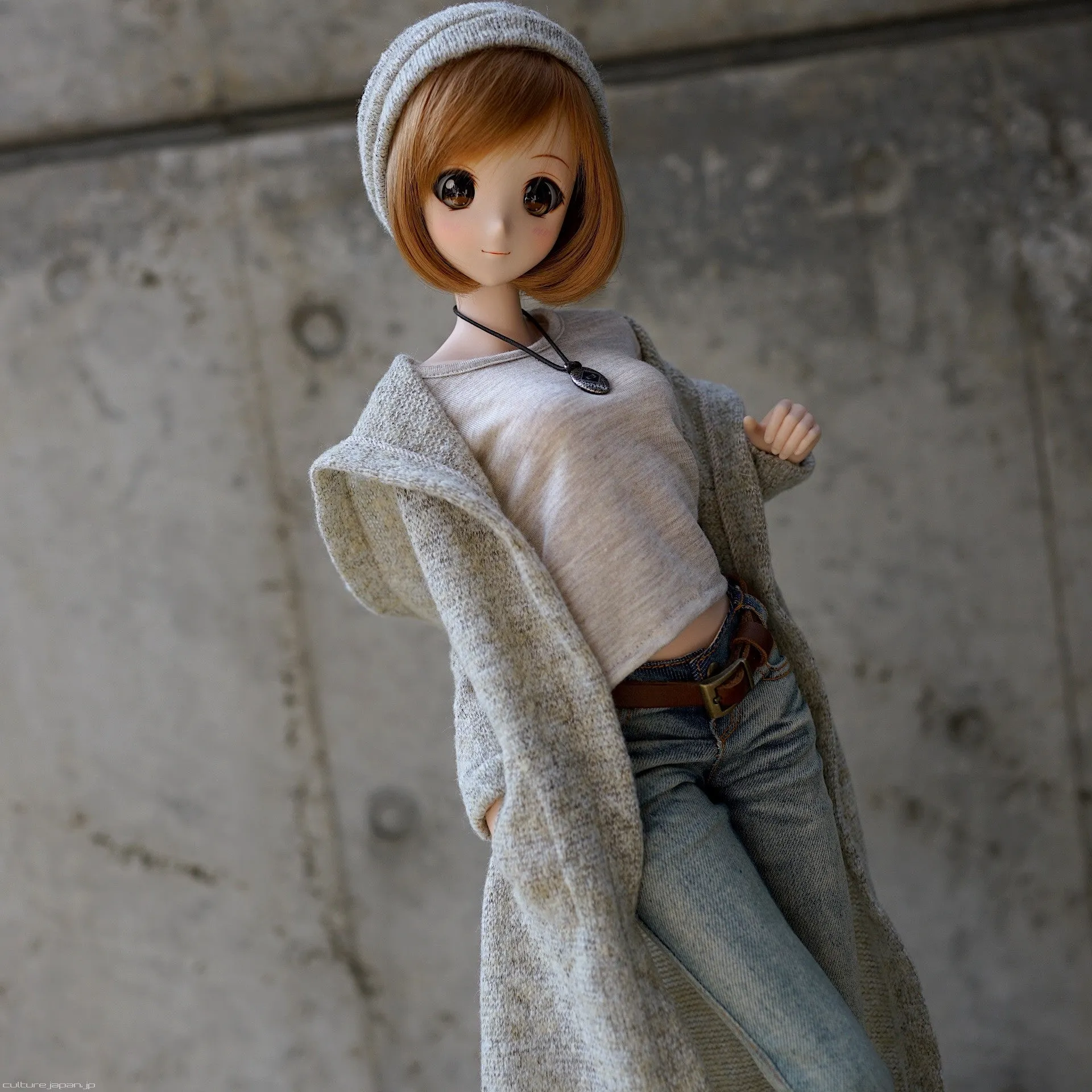 Hoodie Knit Coat (Beige-ish)