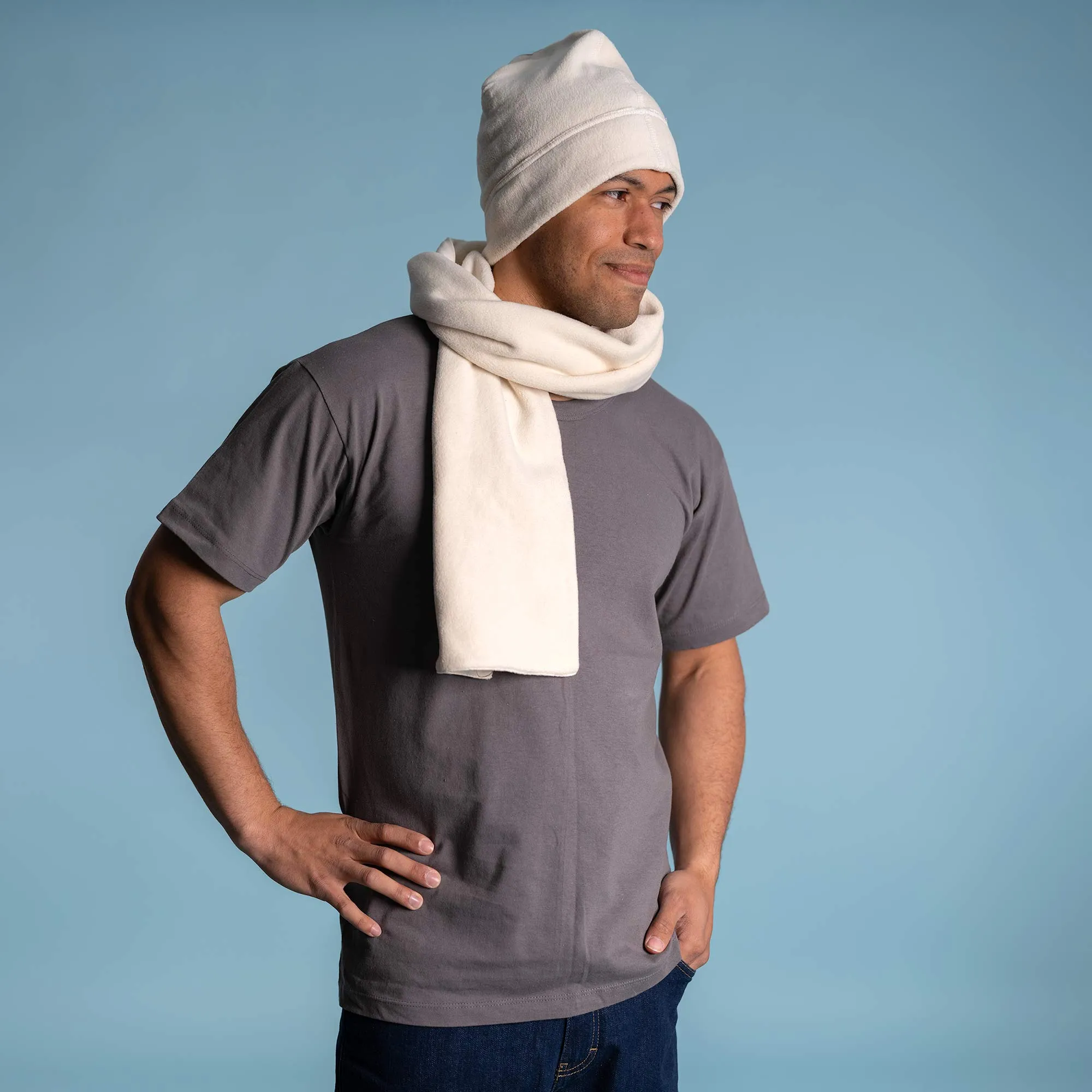 HURON Reversible 100% Organic Cotton Fleece - Jersey Scarf (Unisex)