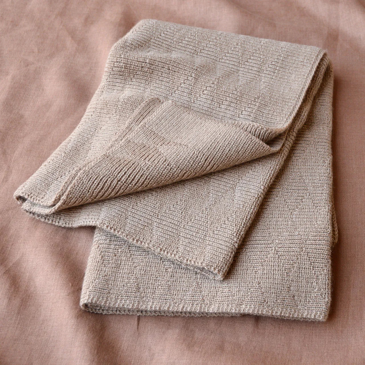 Hvid Herbie Baby Blanket - 100% Merino Lambswool - Taupe (75x90cm)