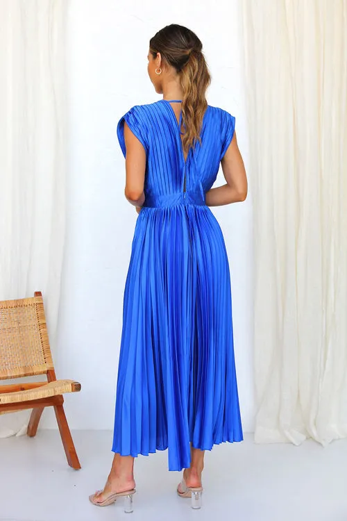 It's Another Day V-Neck Pleated Midi Dress - 5 Colors