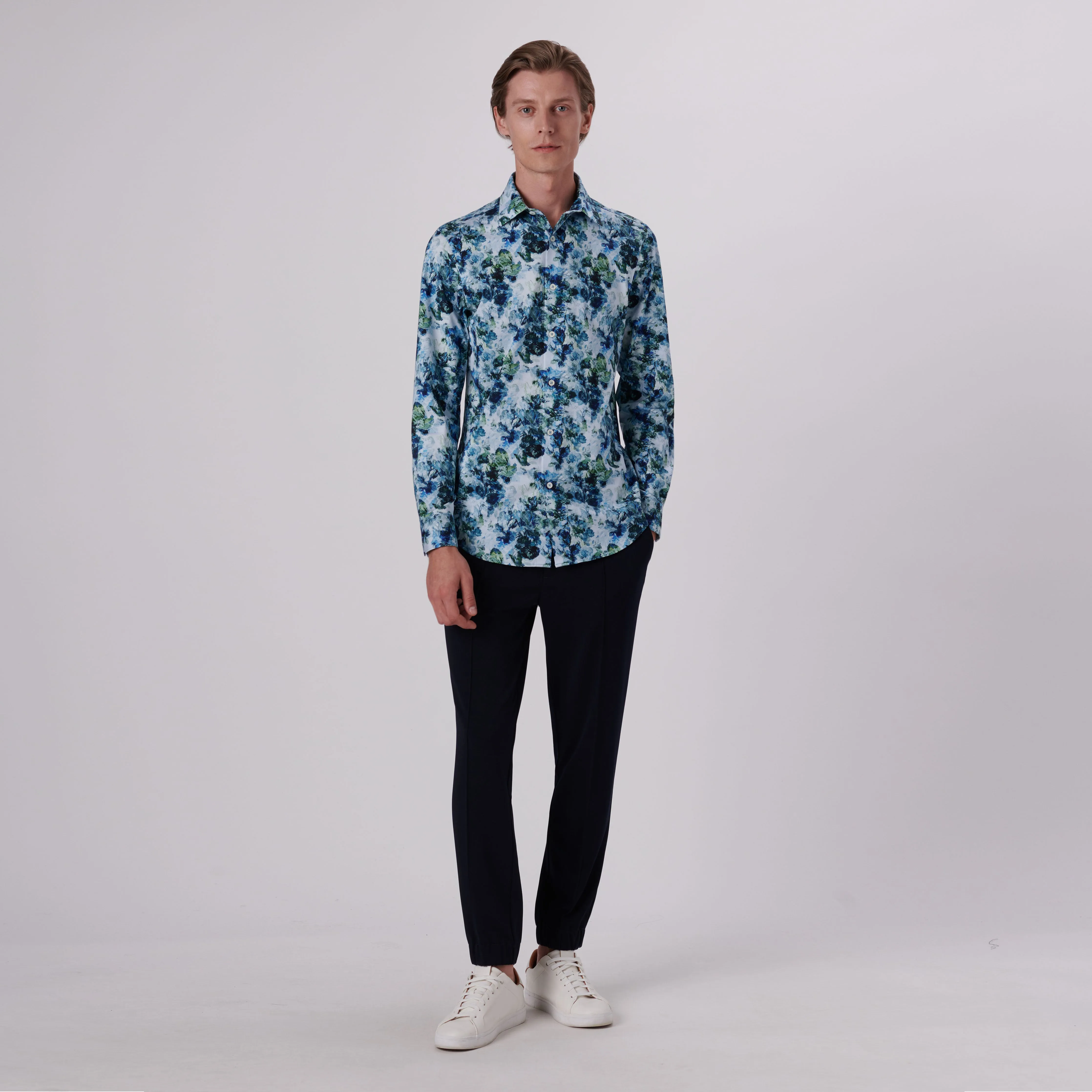 James Aquarelle Leaf Print OoohCotton Shirt