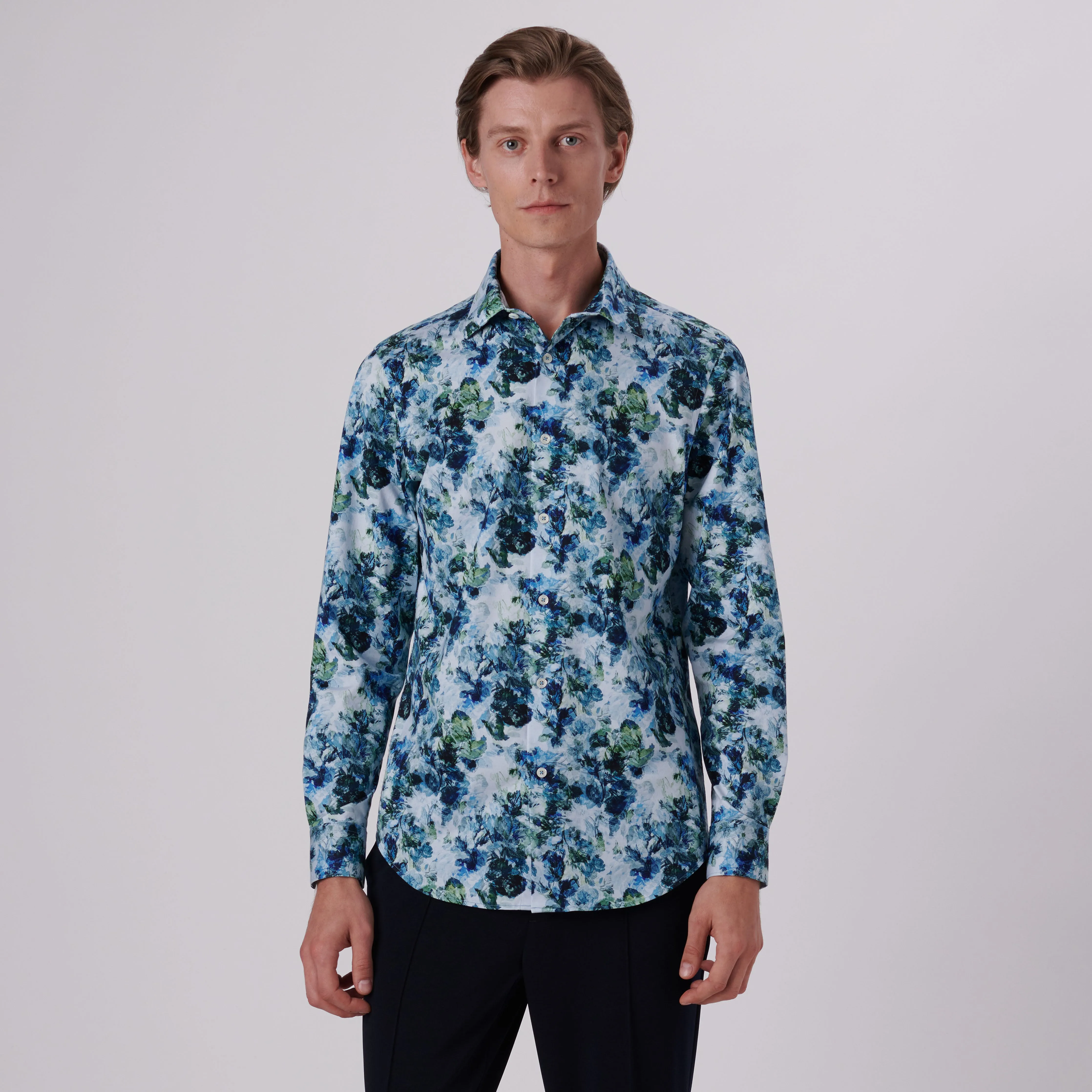 James Aquarelle Leaf Print OoohCotton Shirt