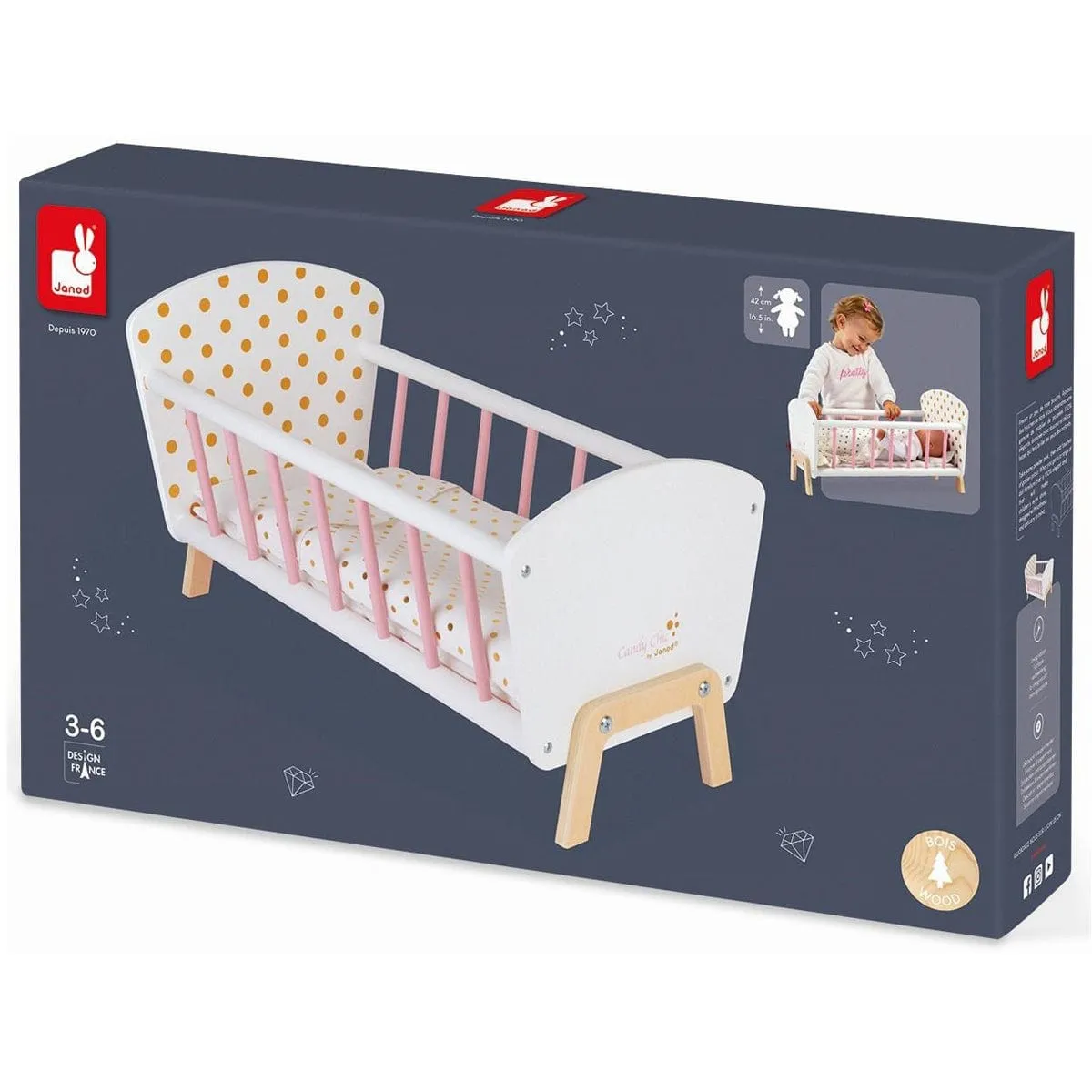 Janod Candy Chic Doll's Bed