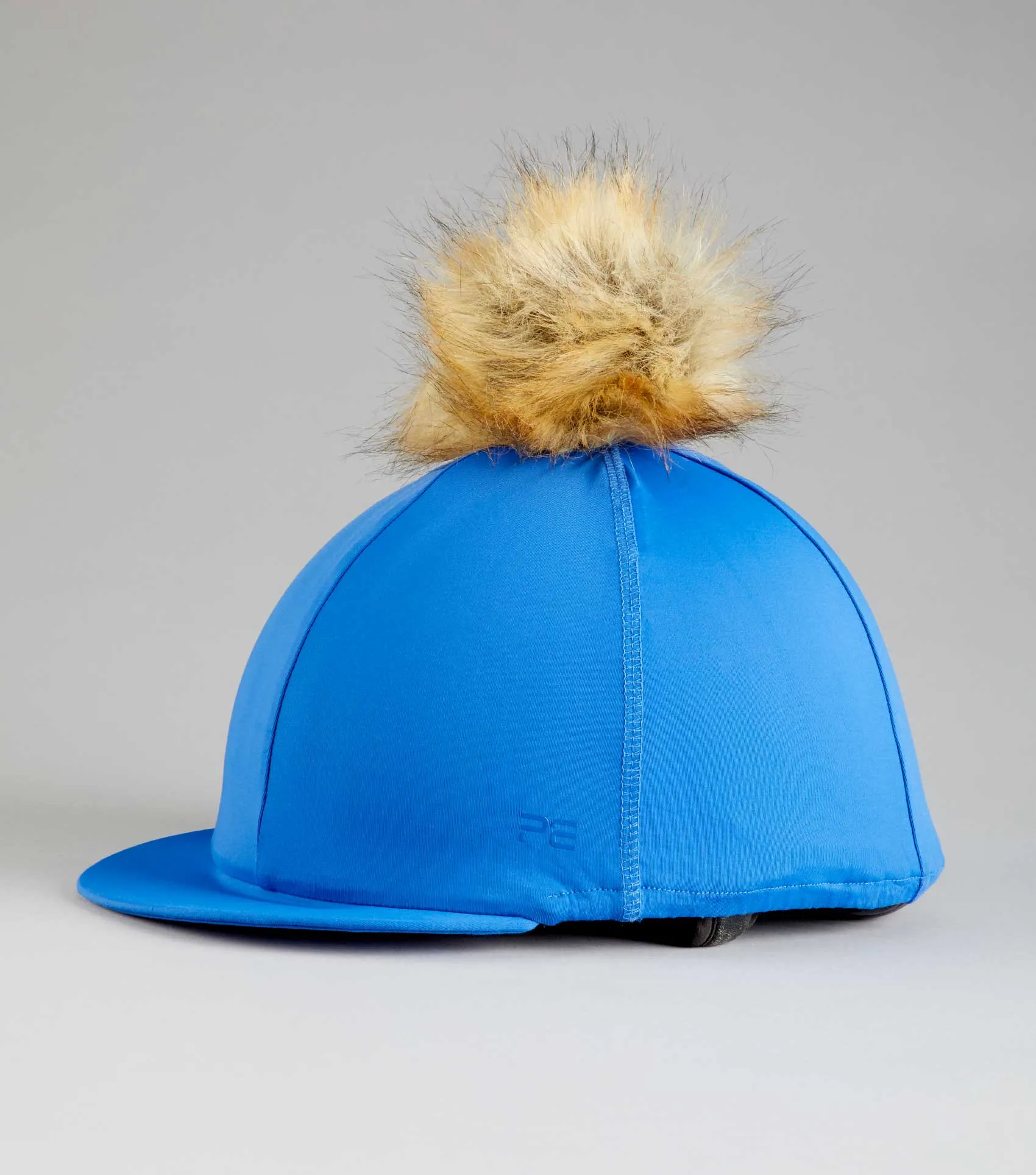 Jersey Hat Silk with Faux Fur Pom Pom Royal Blue