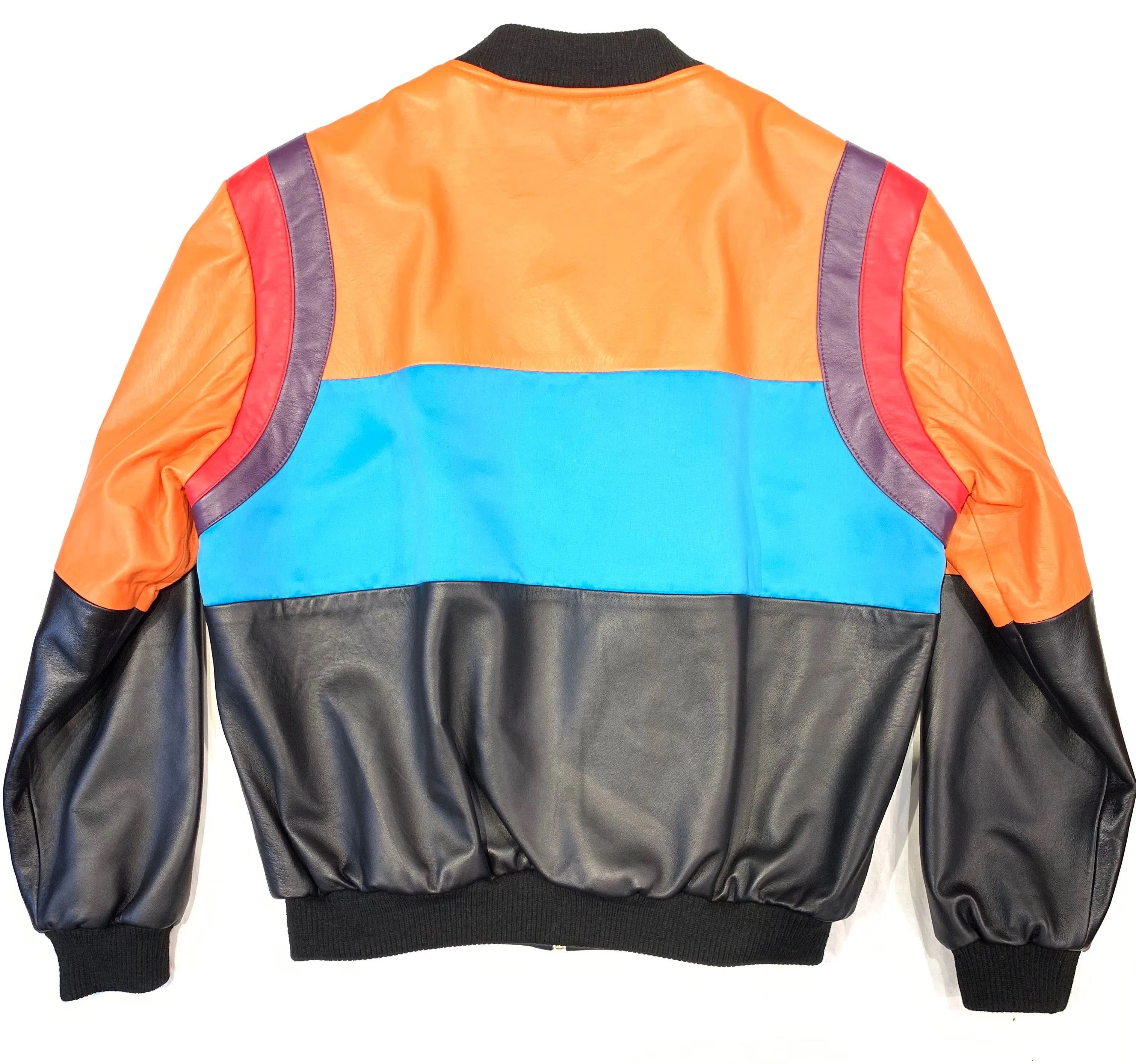 Kashani ColorBlock Lambskin MA-1 Bomber Jacket