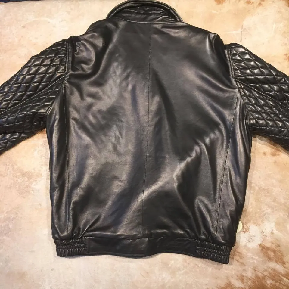 Kashani Midnight Black Quilted Full Pony Bomber Jacket