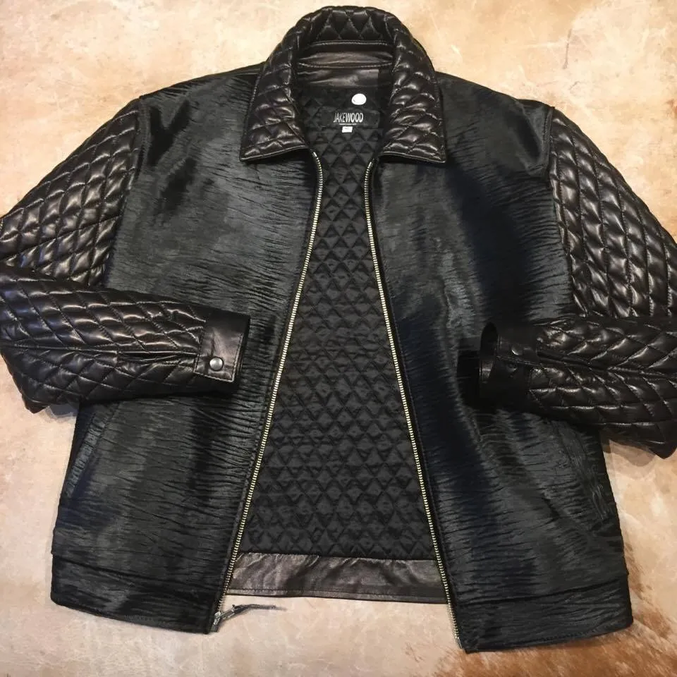 Kashani Midnight Black Quilted Full Pony Bomber Jacket