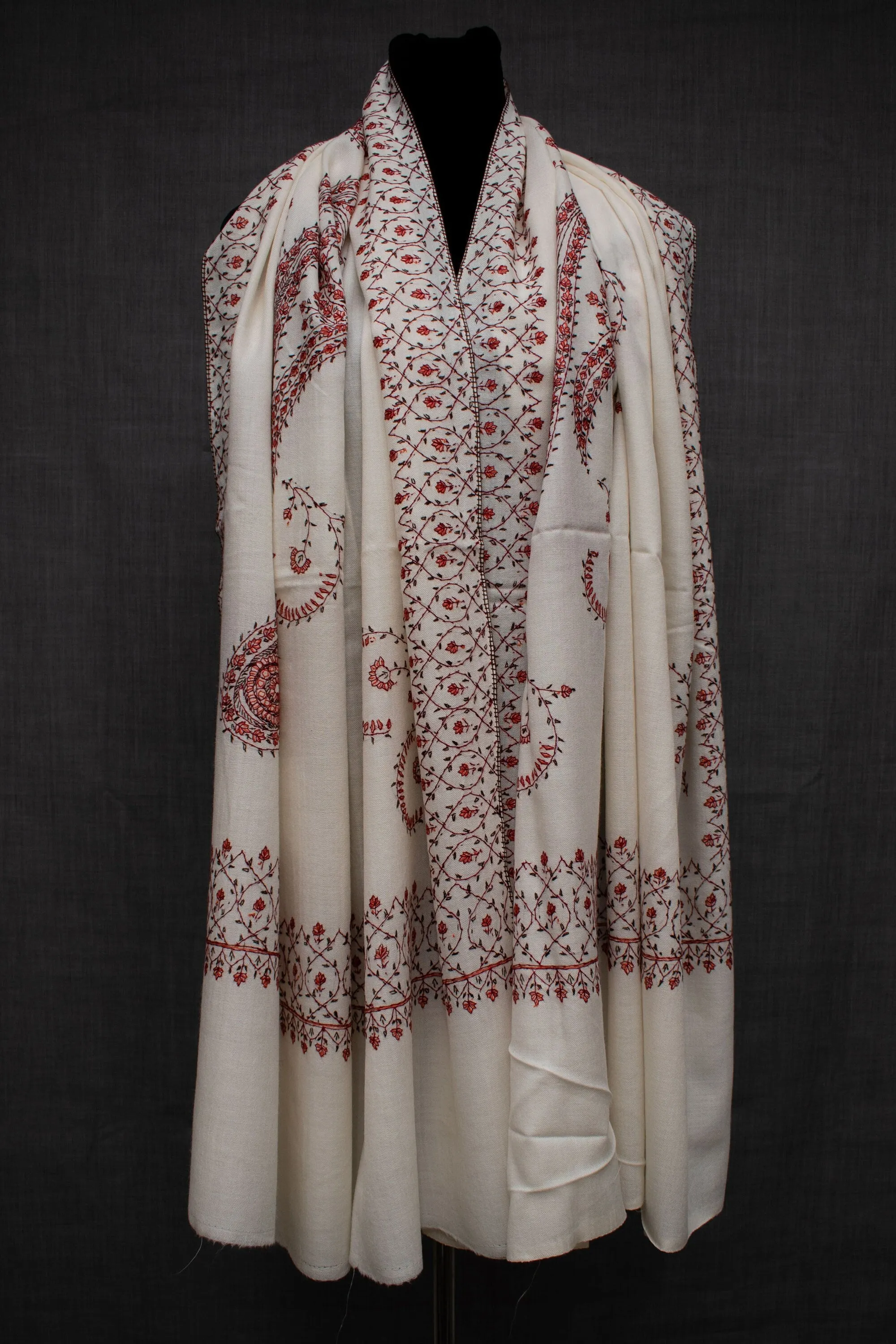 Kashmiri Hand Embroidery Shawl | Fine Wool