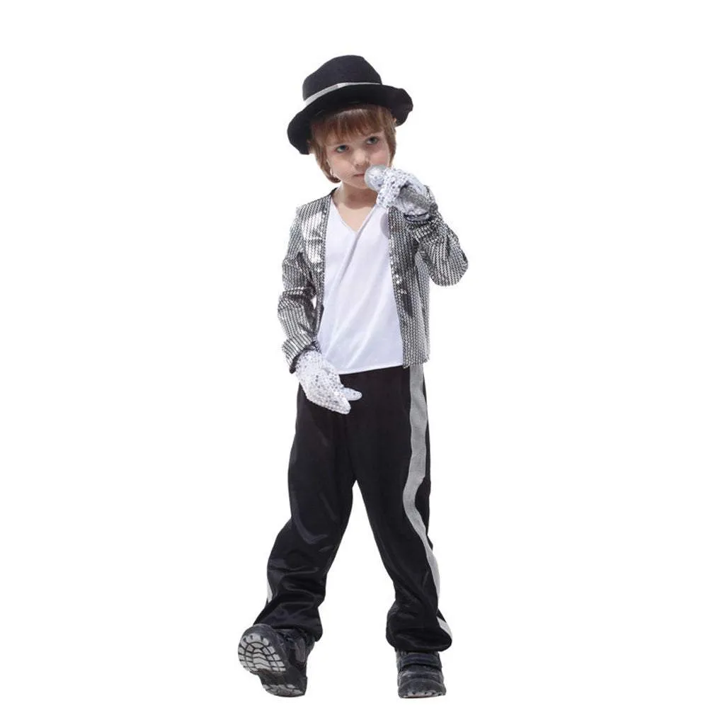 Kid Michael Jackson Thriller Fancy Cosplay Costume Halloween Partywear