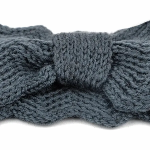 Knotted Bow-Front Chunky Knit Headband