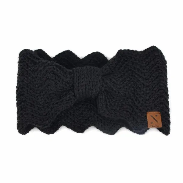 Knotted Bow-Front Chunky Knit Headband