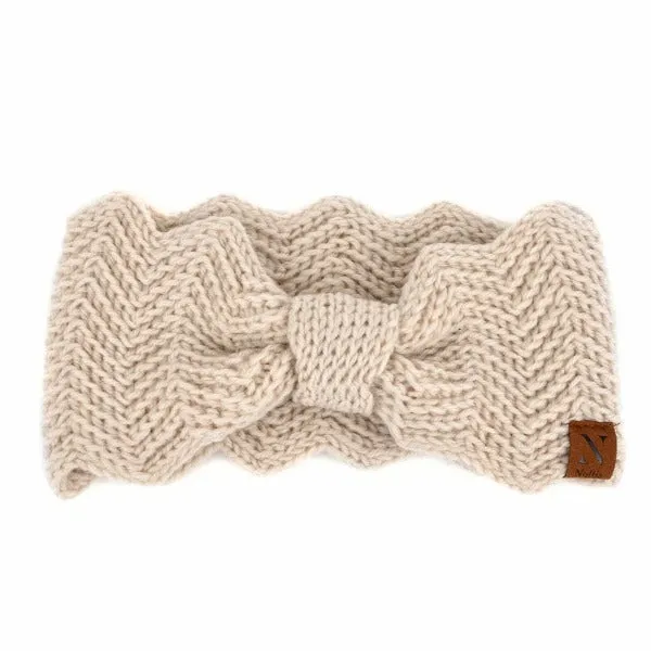 Knotted Bow-Front Chunky Knit Headband