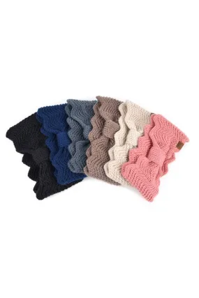 Knotted Bow-Front Chunky Knit Headband