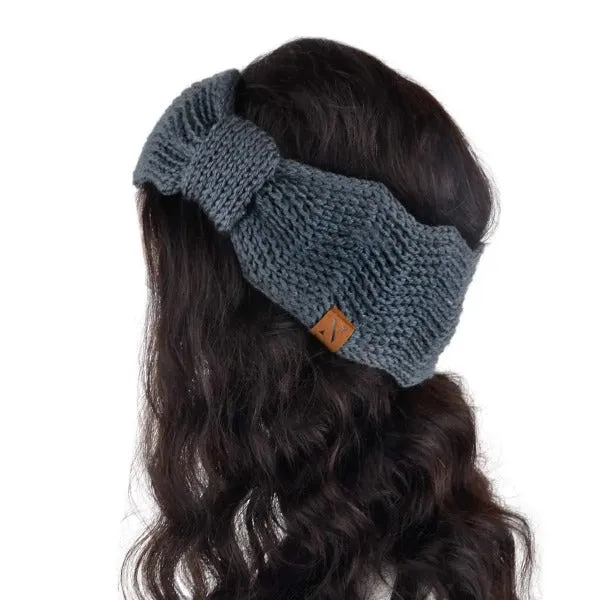 Knotted Bow-Front Chunky Knit Headband