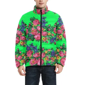 Kokum's Revenge Green Men's Stand Collar Padded Jacket