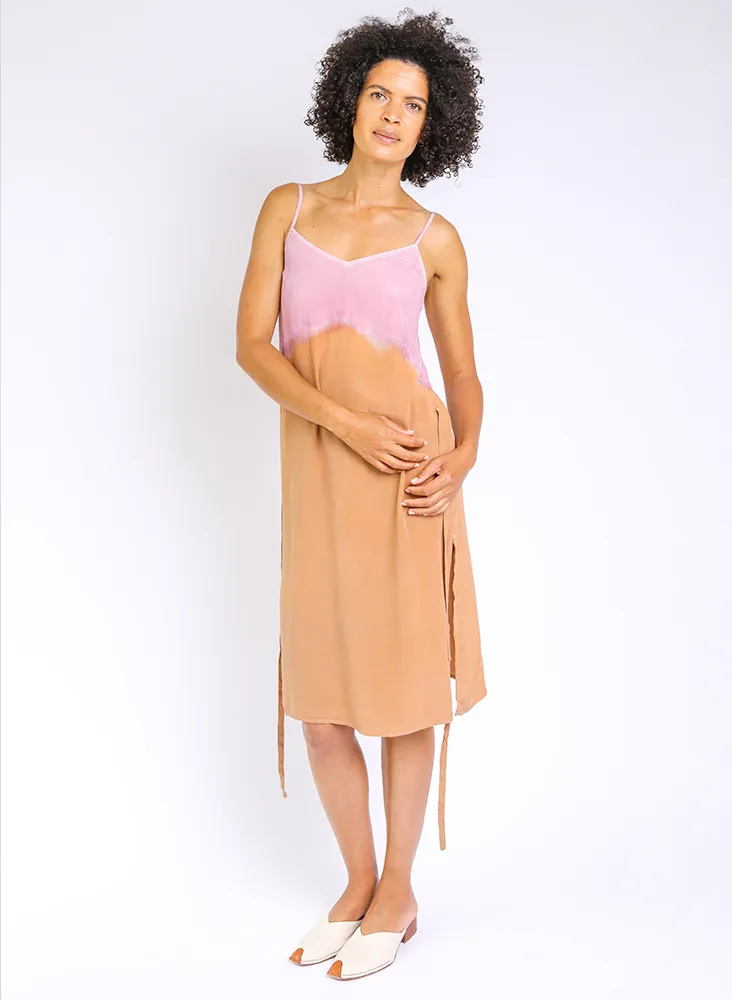 Kothi Slip Dress, blush dip dye