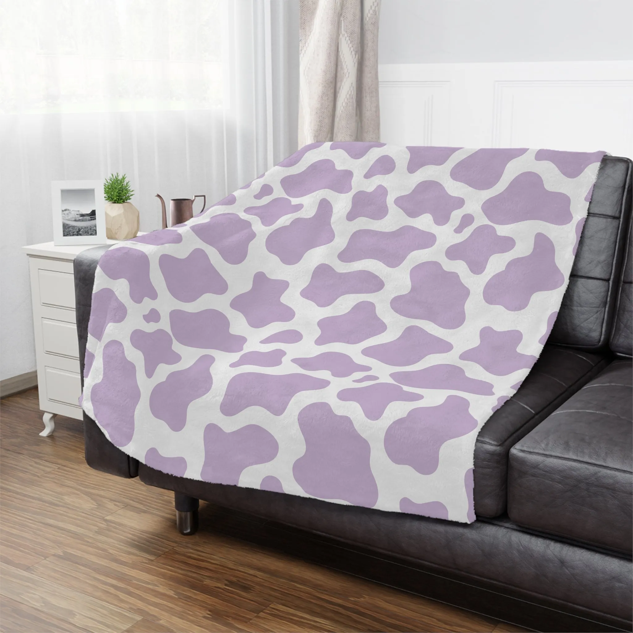 Lavender Cow Microfiber Blanket