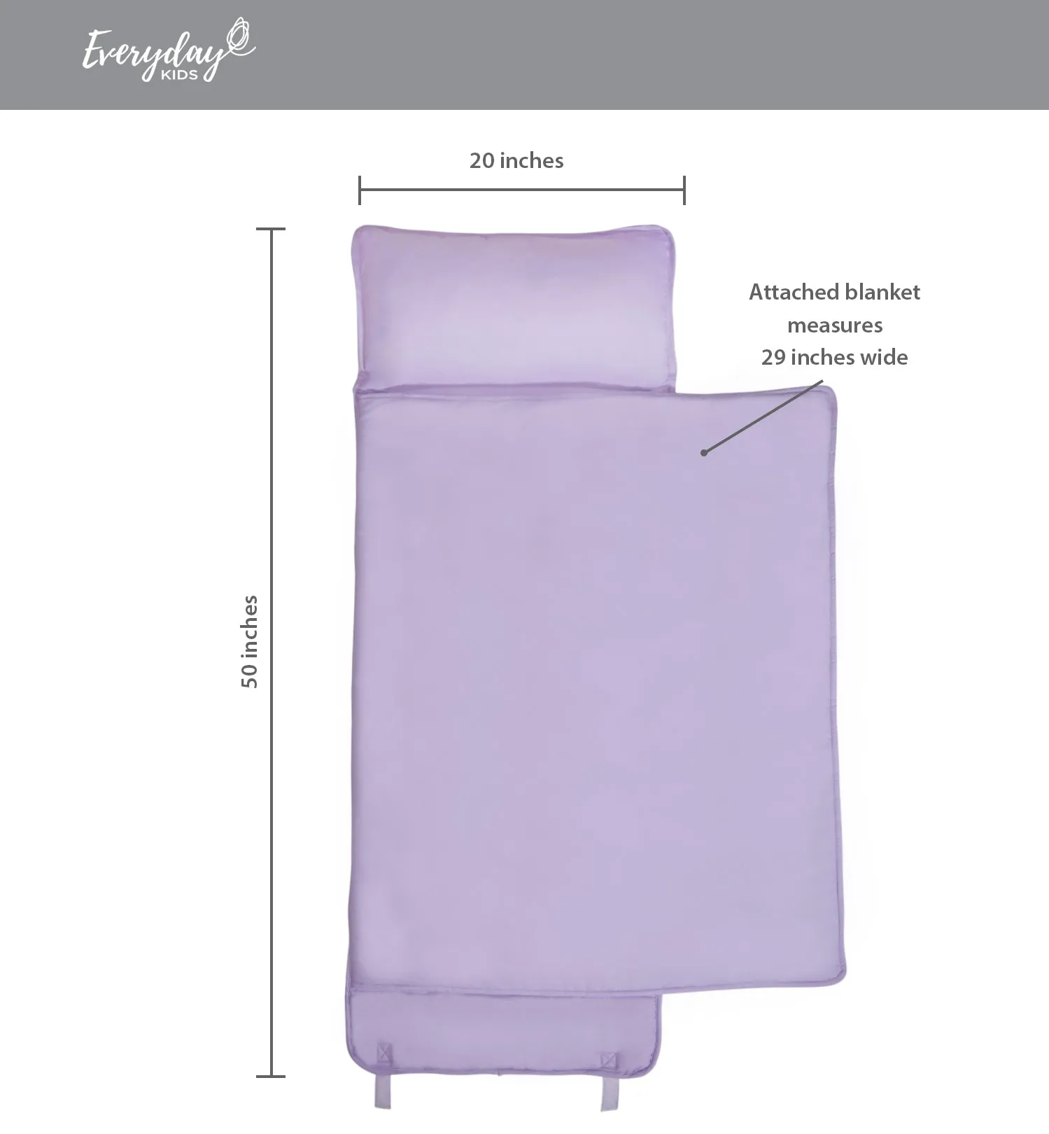 Lavender Nap Mat with Removable Pillow