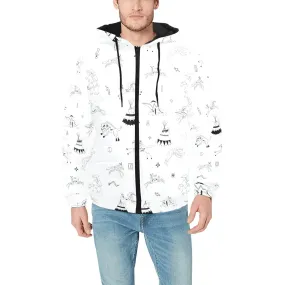 Ledger Dabbles White Men's Padded Hooded Jacket