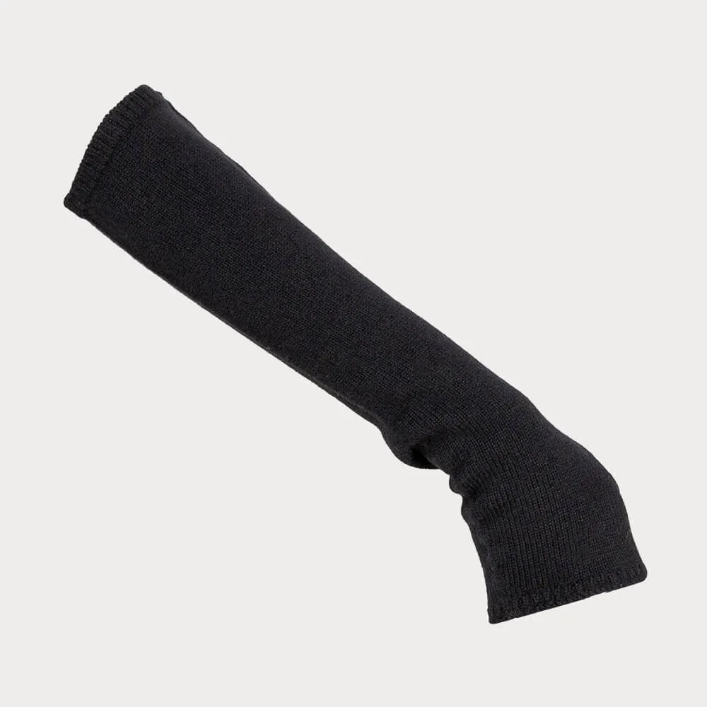 Long Black Fingerless Cashmere Arm Warmers