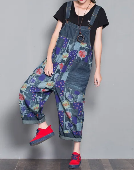 Loose Denim Casual Spring Denim Overall Women Jumpsuits QY22