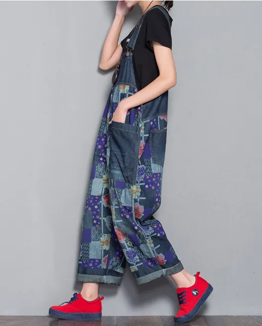 Loose Denim Casual Spring Denim Overall Women Jumpsuits QY22