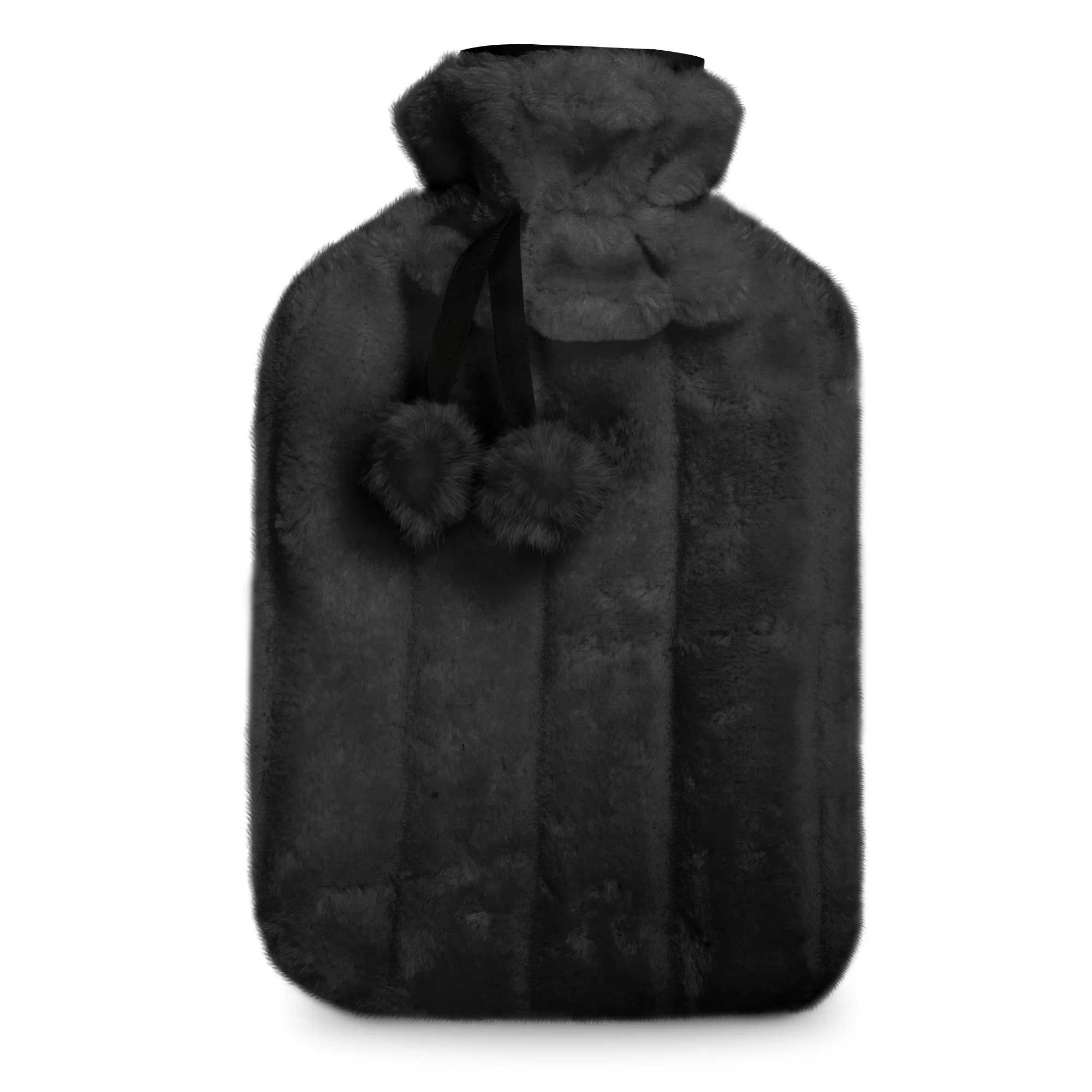 Luxury Hot Water Bottle - Extra Soft Cover, Thermal Rubber Bottle Covered with Premium Faux Fur