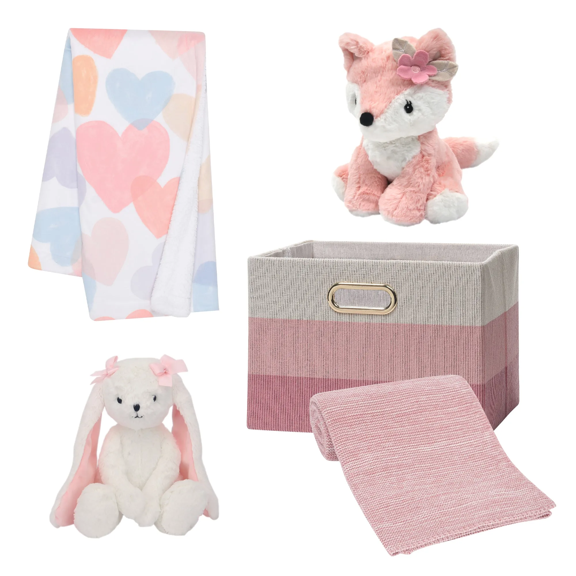 Luxury Pink 5-Piece Baby Gift Basket