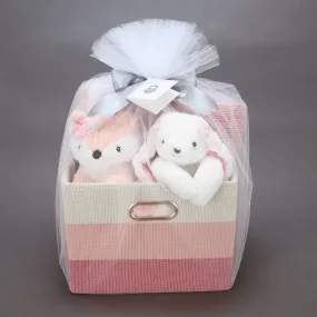 Luxury Pink 5-Piece Baby Gift Basket