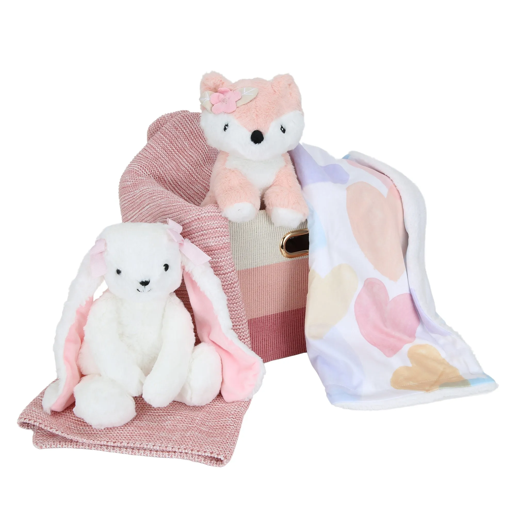 Luxury Pink 5-Piece Baby Gift Basket