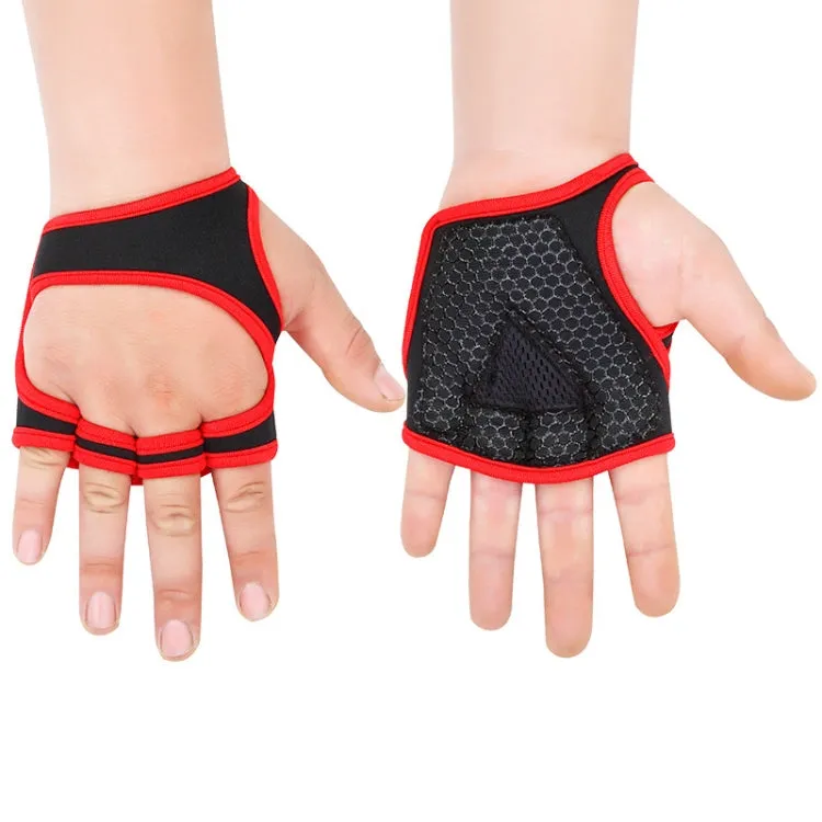 M Weightlifting Dumbbell Horizontal Bar Anti-cocoon Anti-slip Wrist Fitness Gloves(Red)