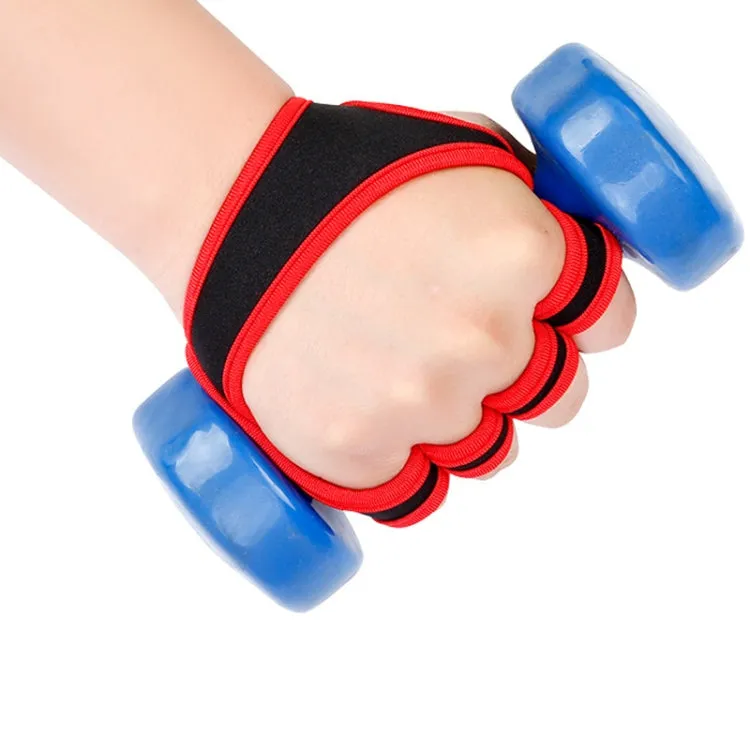 M Weightlifting Dumbbell Horizontal Bar Anti-cocoon Anti-slip Wrist Fitness Gloves(Red)