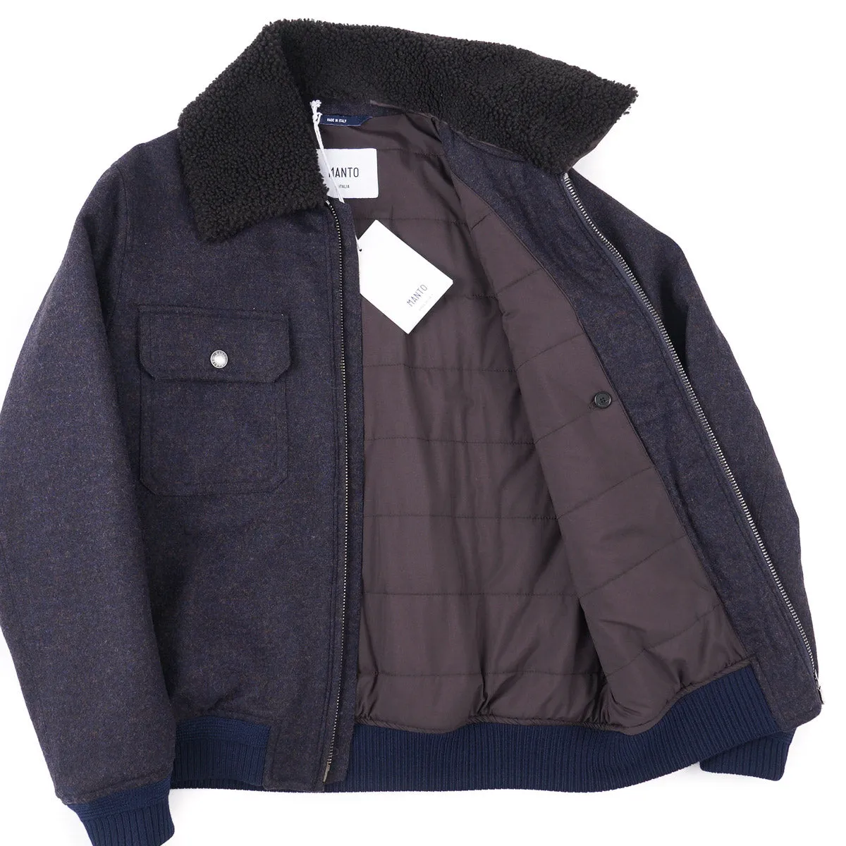 Manto Alpaca-Wool Bomber Jacket