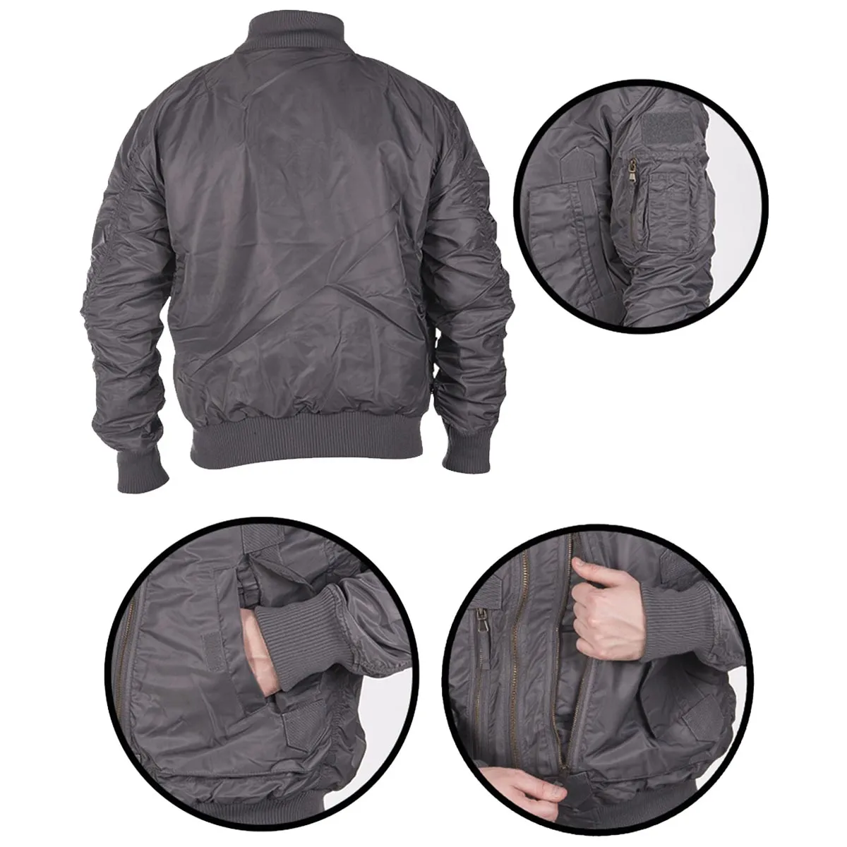 Mil-Tec US Tactical Bomber Flight Jacket Urban Grey