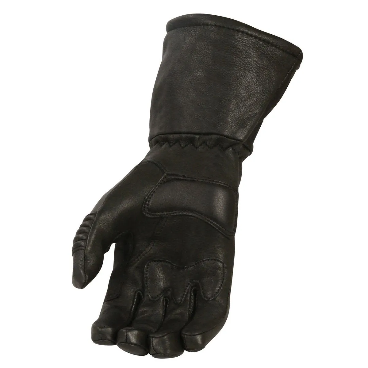 Milwaukee Leather G039 Men's Black Gauntlet Motorcycle Deerskin Long Cuff Thermal Lined Gloves