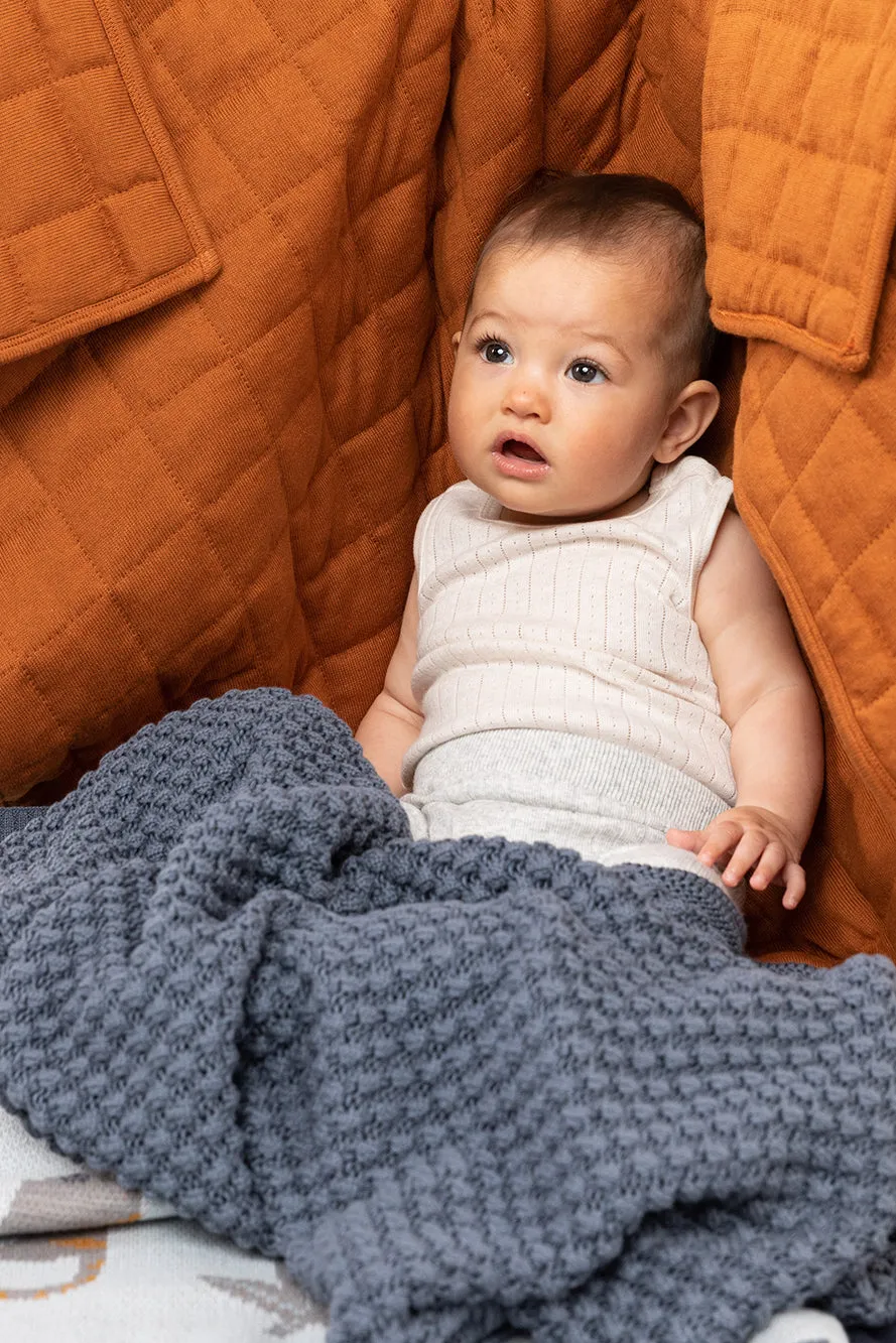 Mini Popcorn 100% Cotton Knit  Baby Blanket- five great colour combinations.