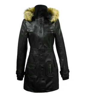 MISS TOP GUN® LONG LEATHER JACKET