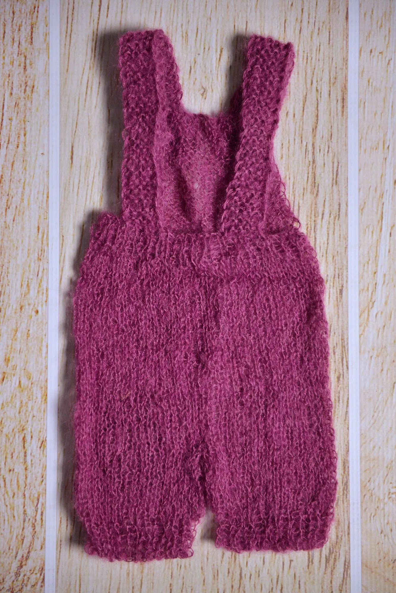 Mohair Overall with Patch and Buttons - Mauve