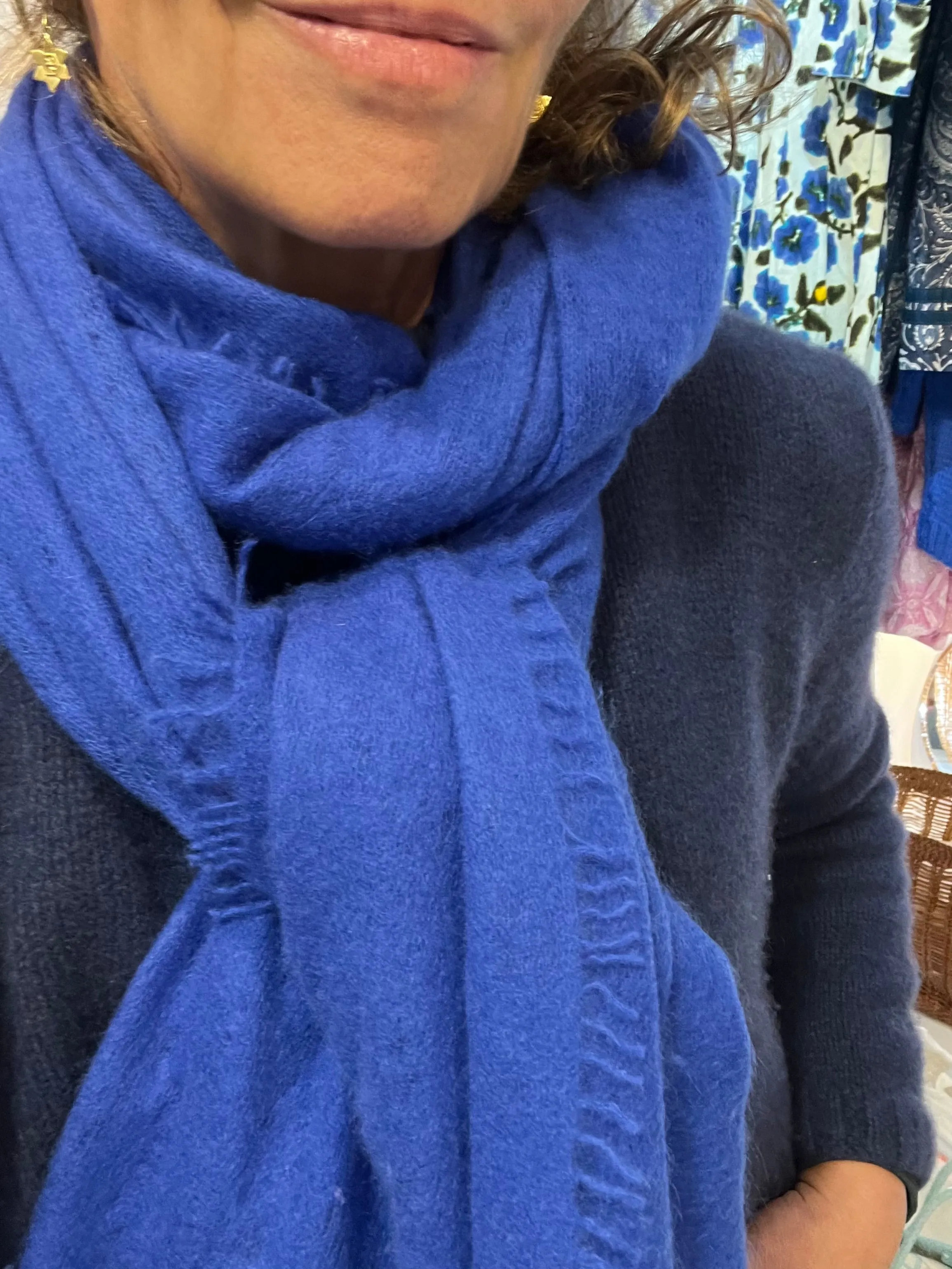 Mouleta Cobalt Blue Cashmere Scarf