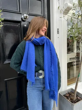 Mouleta Cobalt Blue Cashmere Scarf