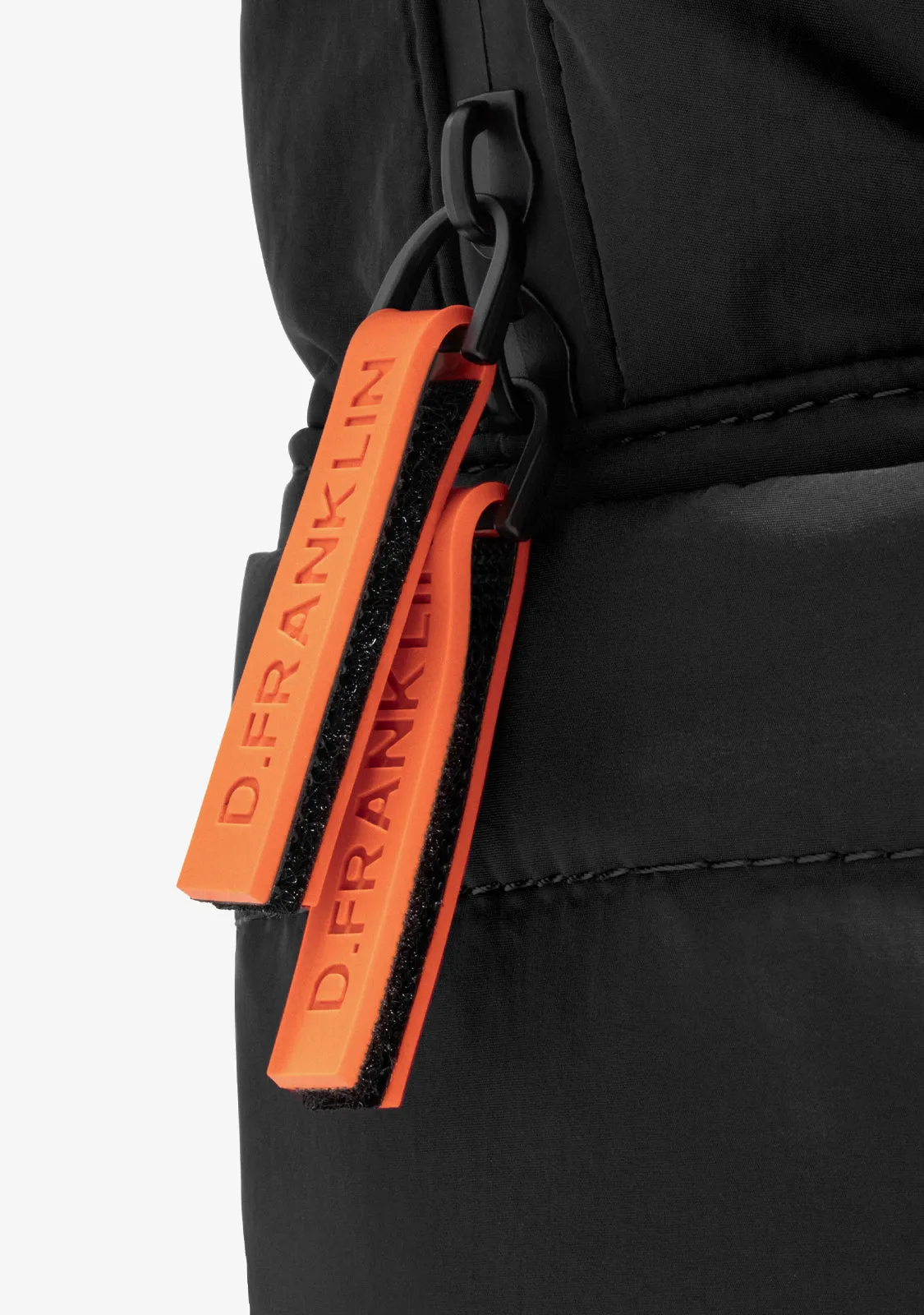 Multi-Pocket Nylon Backpack Black   Custom Set Orange