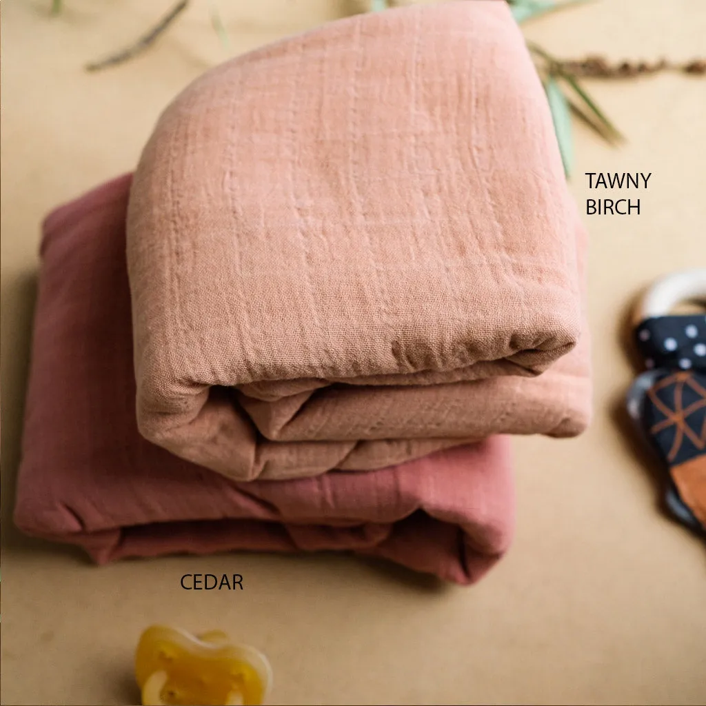 Mushie Organic Cotton Swaddle - Tawny Birch