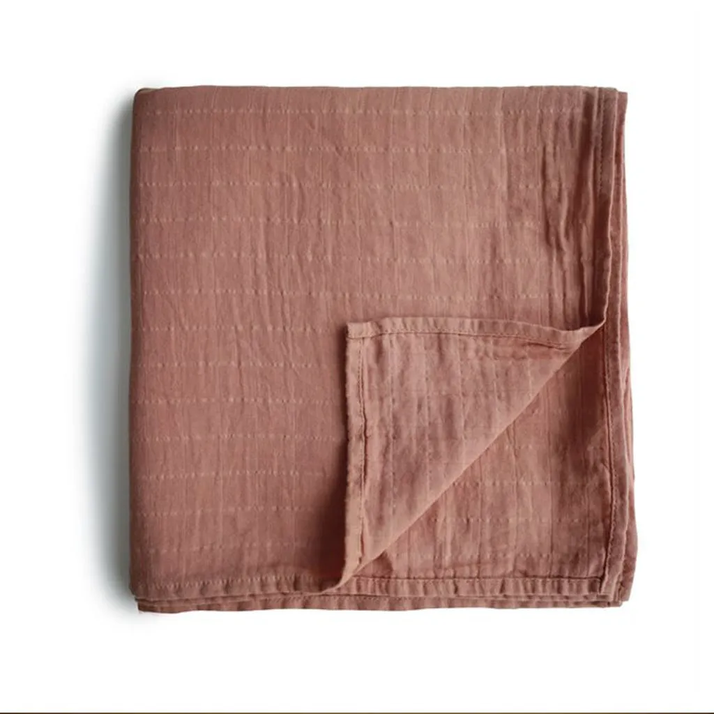 Mushie Organic Cotton Swaddle - Tawny Birch