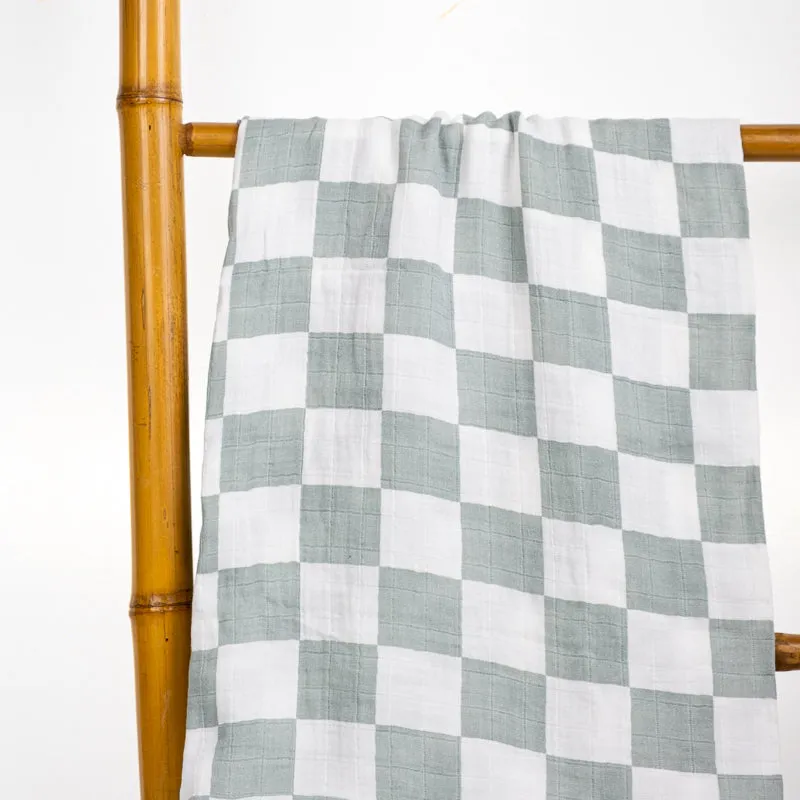 Muslin Blanket - Teal Check