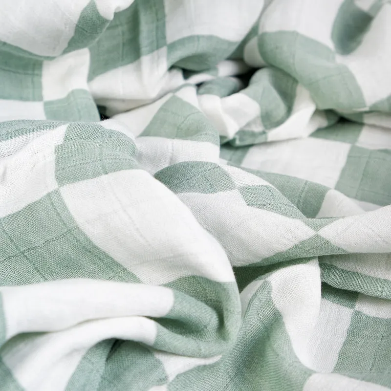 Muslin Blanket - Teal Check